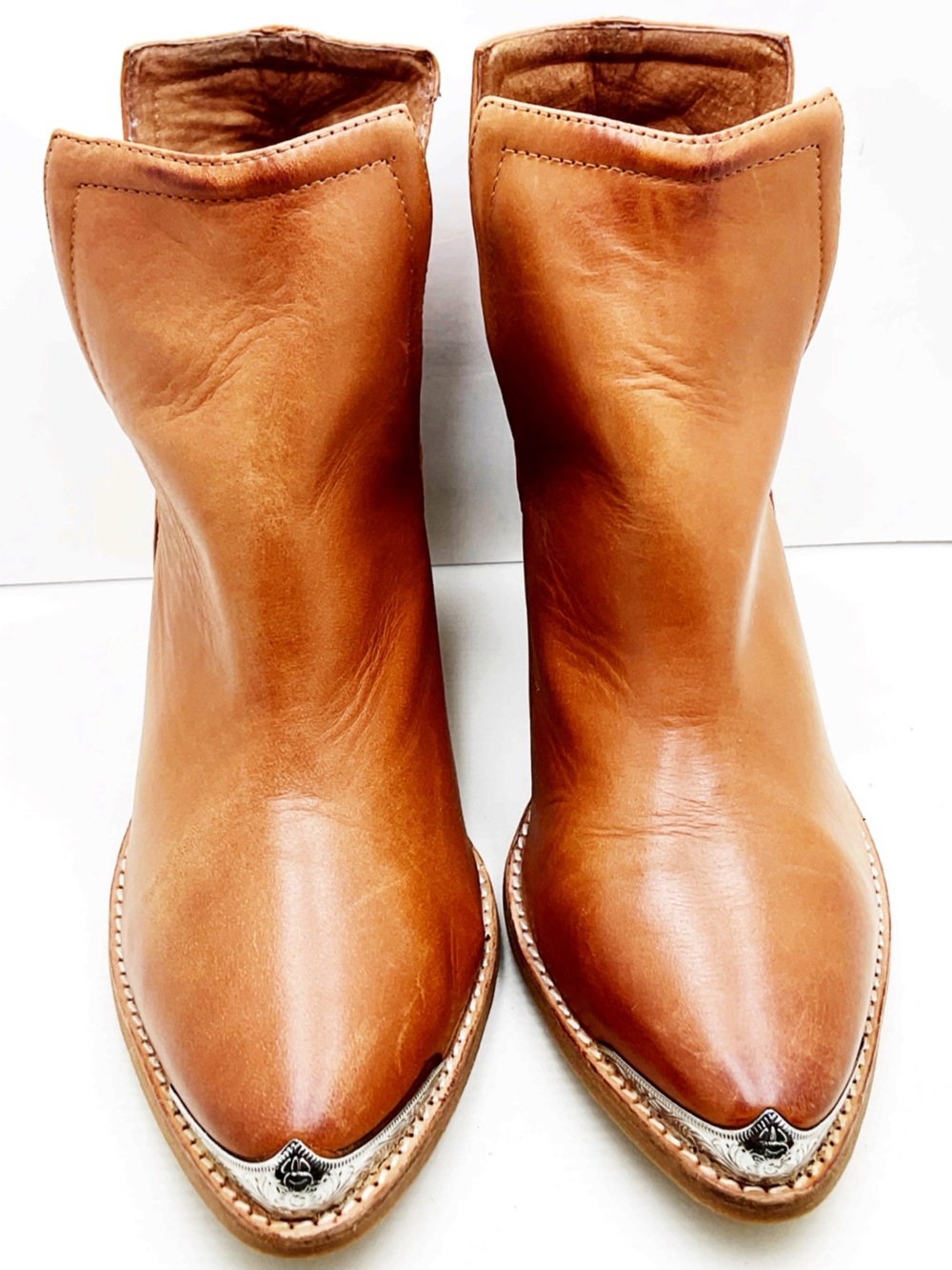 {Jeffrey Campbell} Cognac Cromwell Leather Boots - Picture 6 of 15